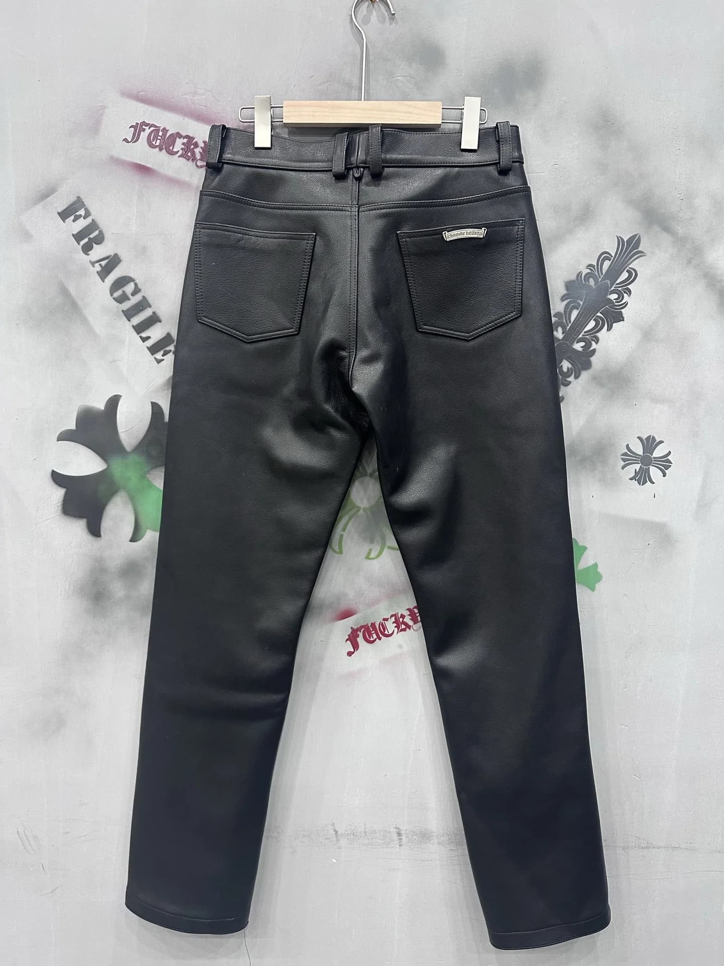 Chrome Hearts кожаные брюки