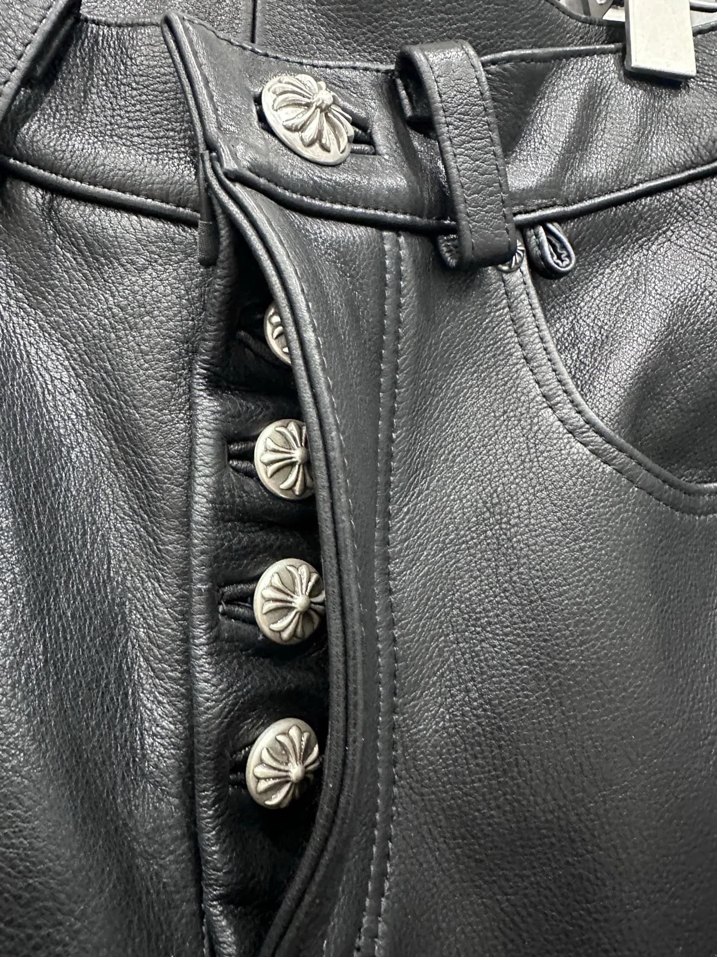Chrome Hearts кожаные брюки