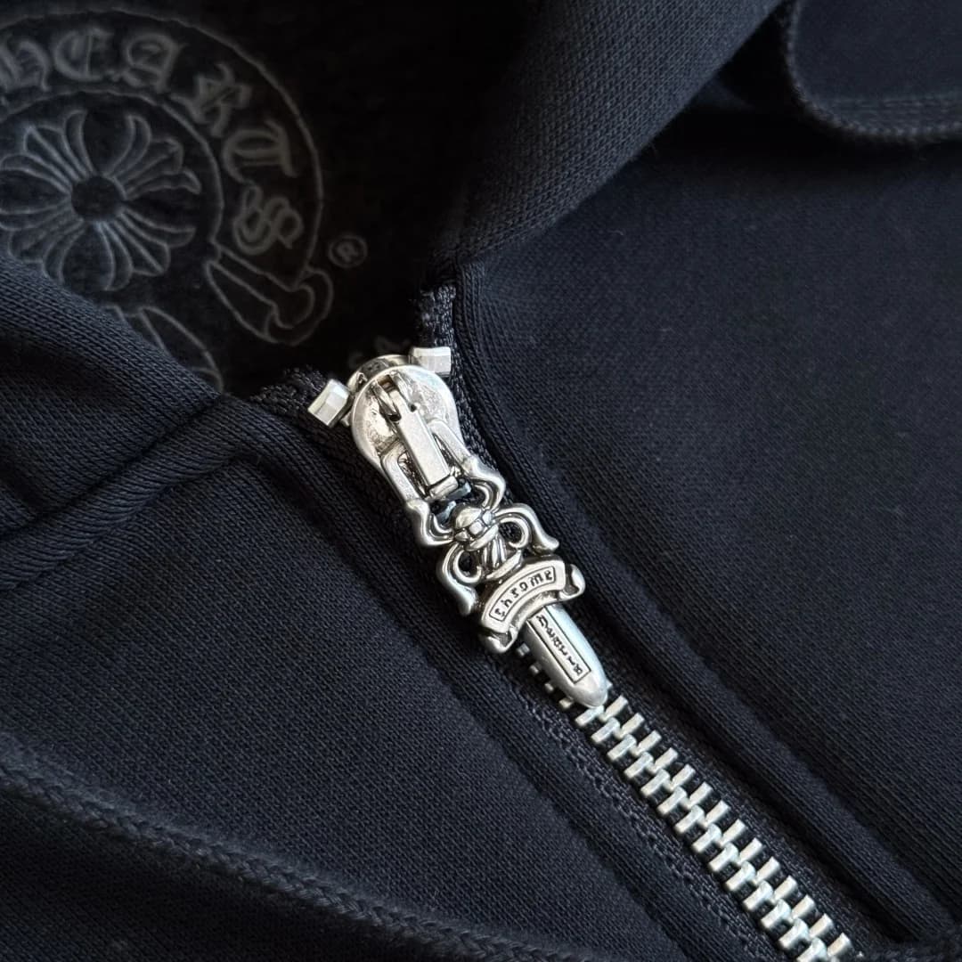 Серебристый пуллер-кинжал на молнии Chrome Hearts