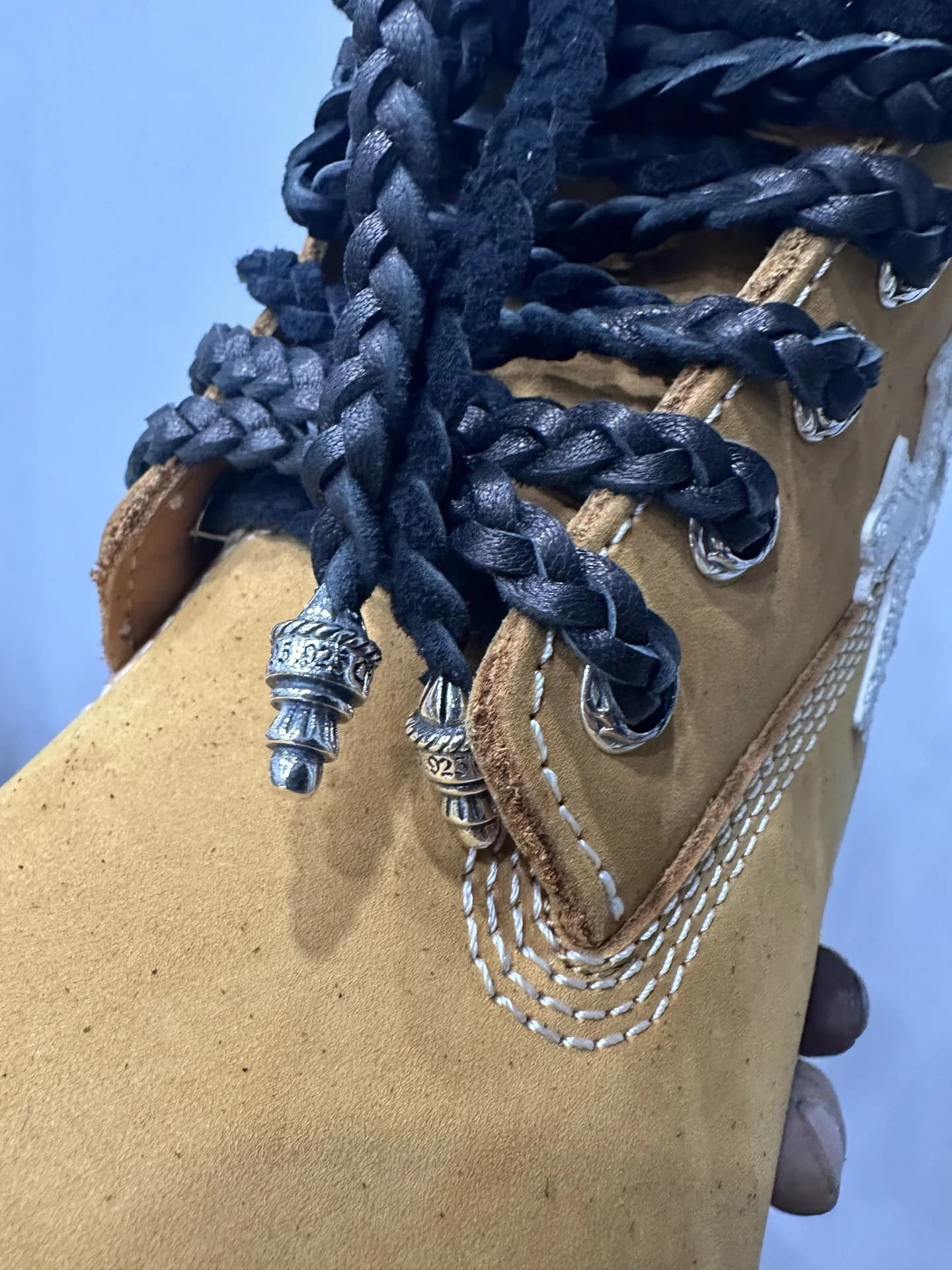 Серебряные наконечники шнурков ботинок Chrome Hearts x Timberland