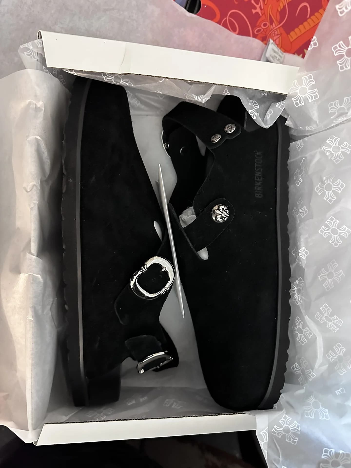 Сабо Chrome Hearts x Birkenstock 1774 в коробке