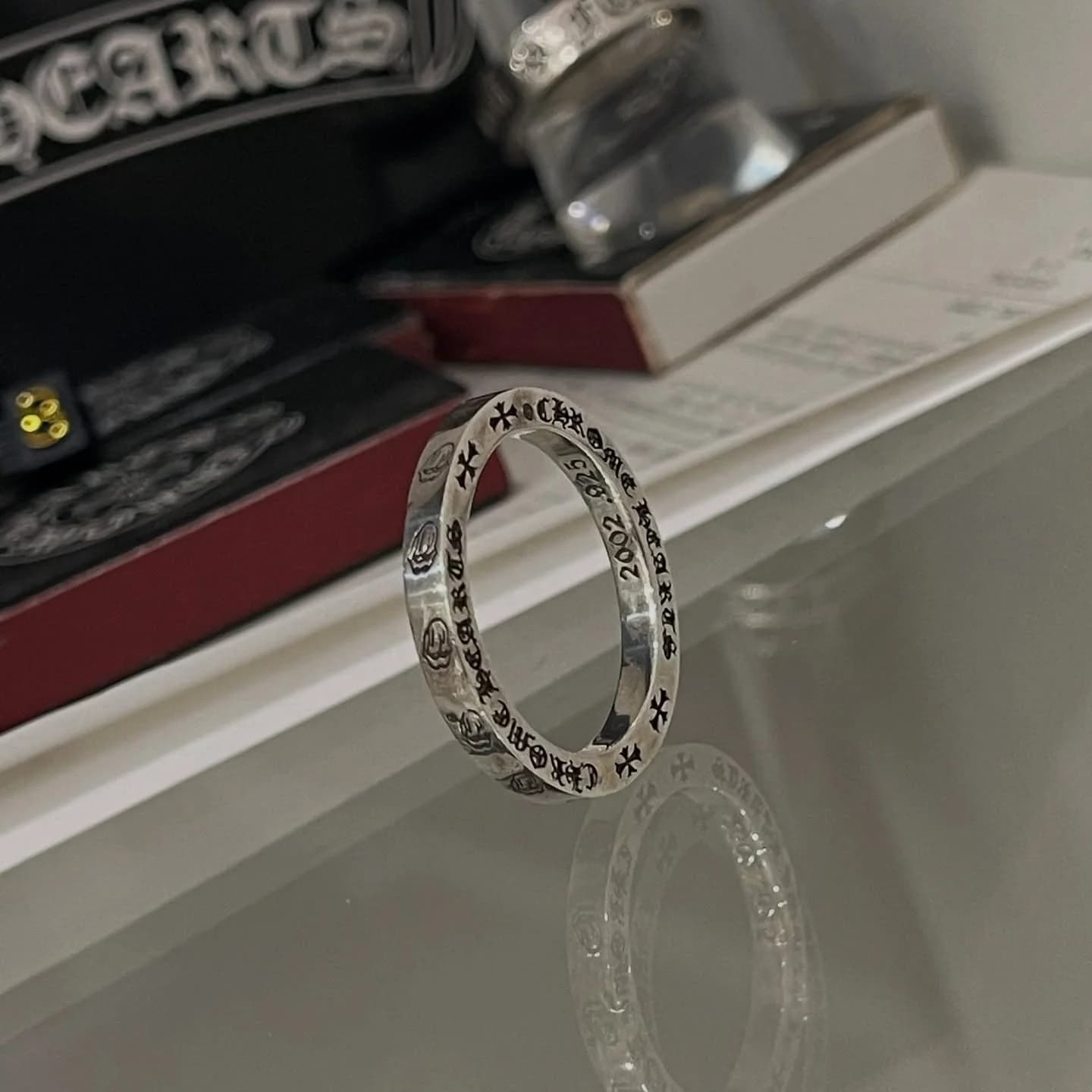 Кольцо Chrome Hearts Rolling Stones с внутренней гравировкой пробы 925