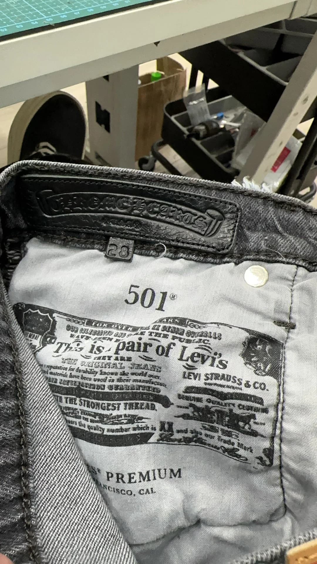 Внутренний принт Levi's 501 на кармане шорт