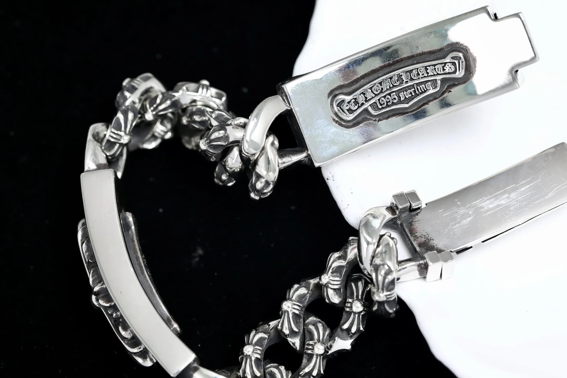 Открытый замок коробчатого типа серебряного браслета Chrome Hearts