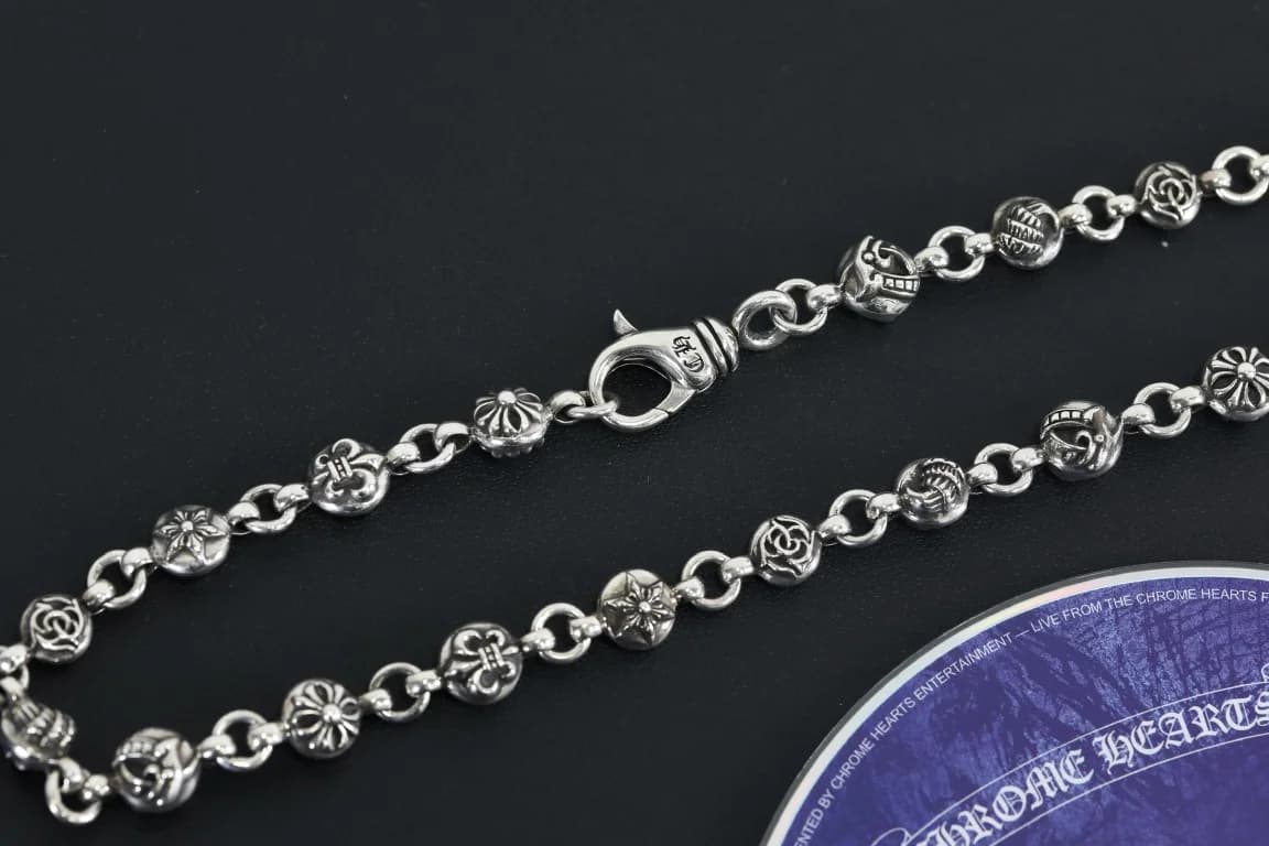 Цепочка и застежка колье Chrome Hearts из серебра 925 пробы