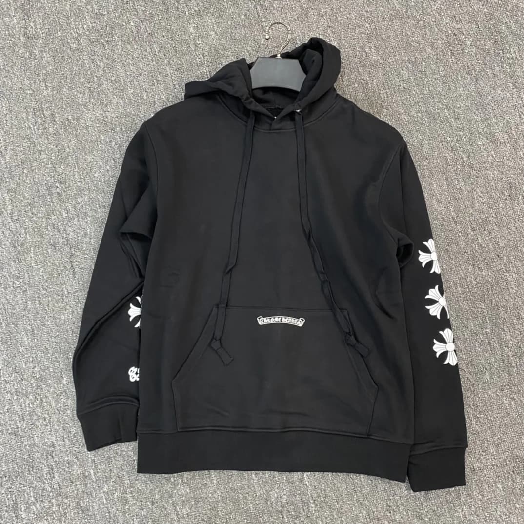 Черное худи Chrome Hearts, вид спереди
