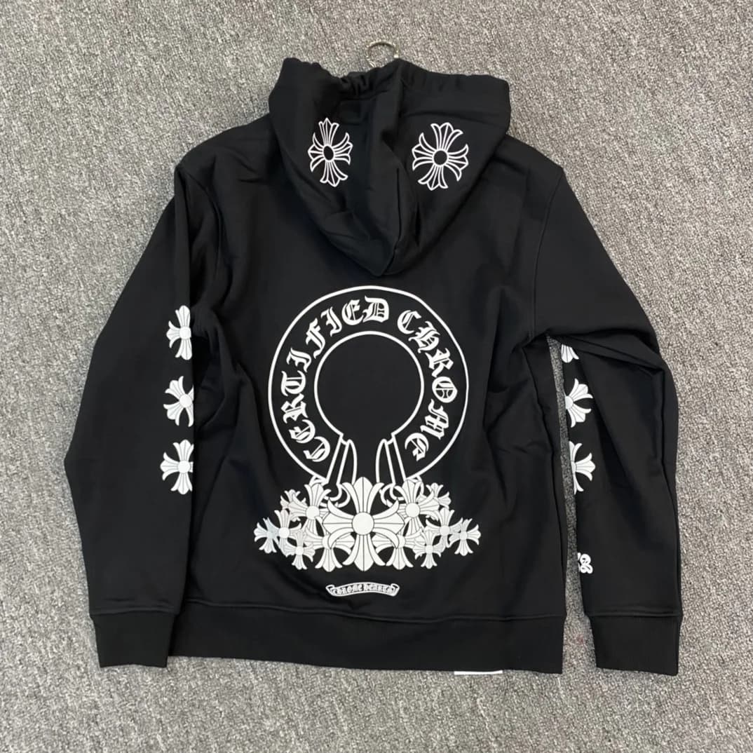 Черное худи Chrome Hearts, вид сзади