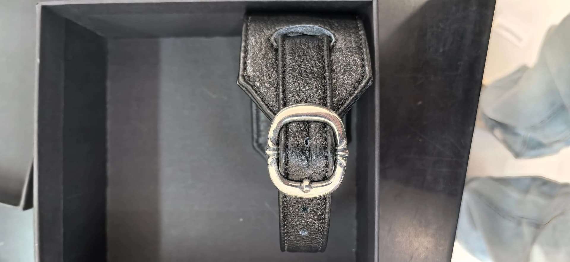 Кожаный ошейник-браслет Chrome Hearts в фирменной коробке