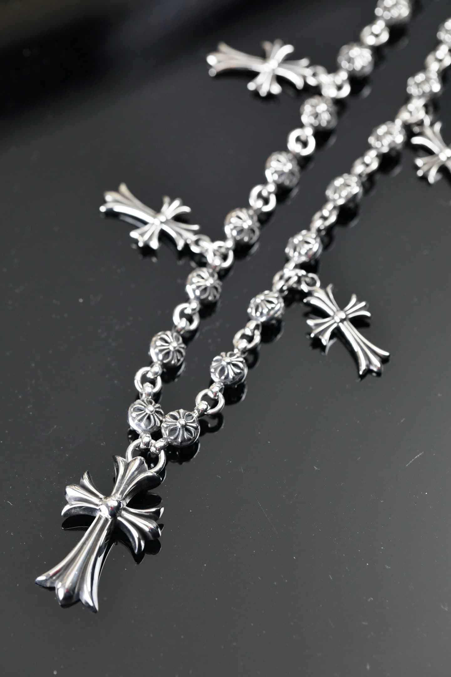 Серебряная цепь для сумки и брюк Tiny Cross