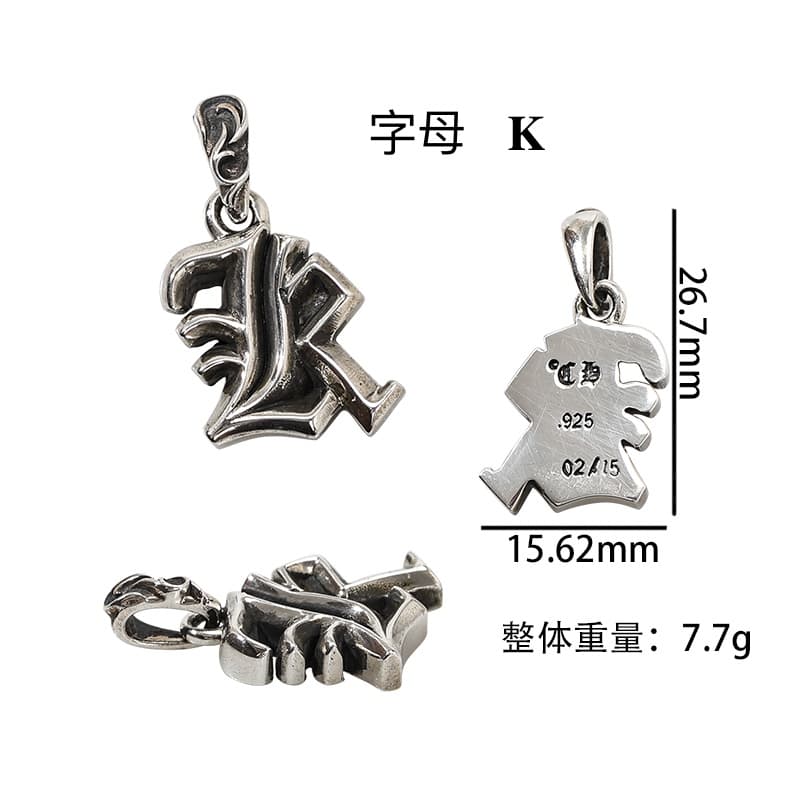 Схема с размерами 26.7 на 15.62 мм и весом серебряной подвески K Chrome Hearts
