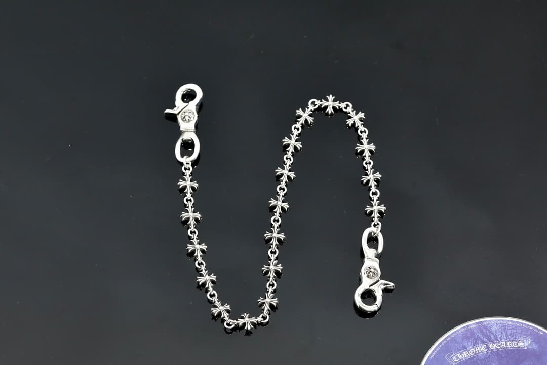Серебряная цепочка для сумки и брюк с крестами Tiny CH Cross