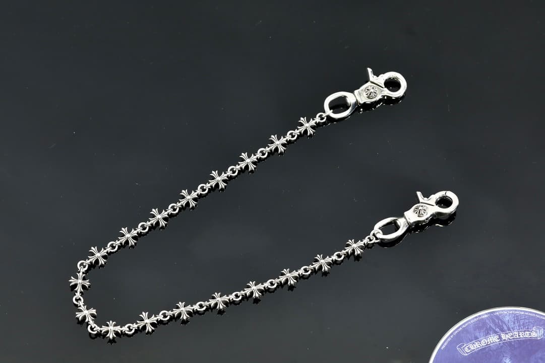 Серебряная цепочка для сумки и брюк с крестами Tiny CH Cross