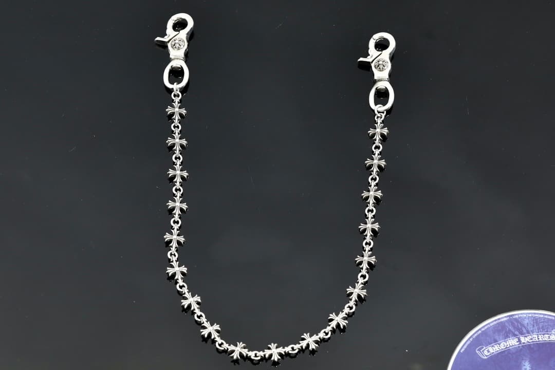 Серебряная цепочка для сумки и брюк с крестами Tiny CH Cross