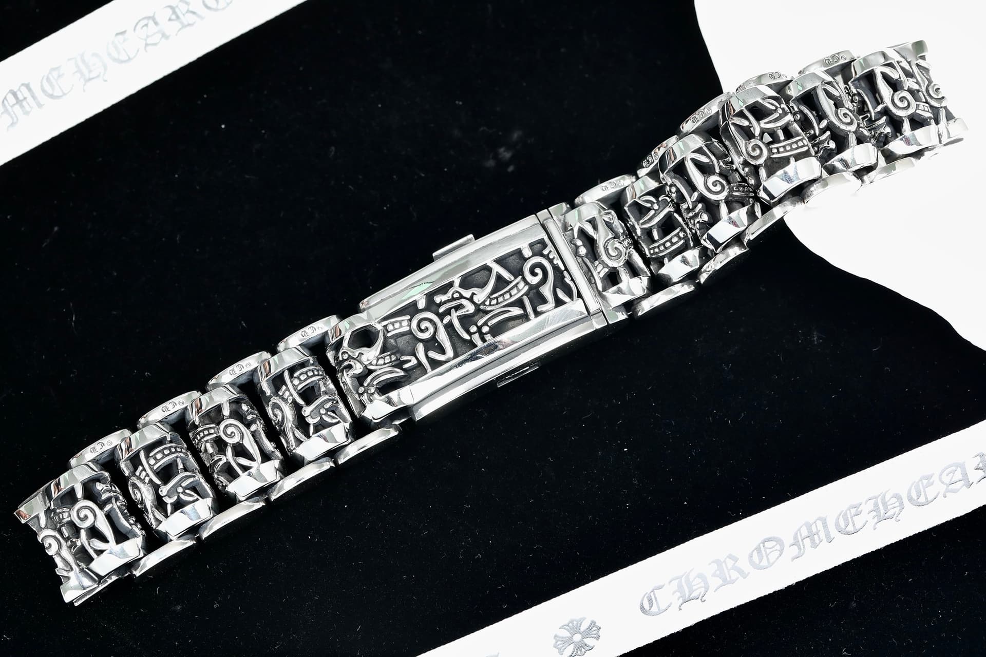 Замок браслета с гравировкой Chrome Hearts 2007 .925
