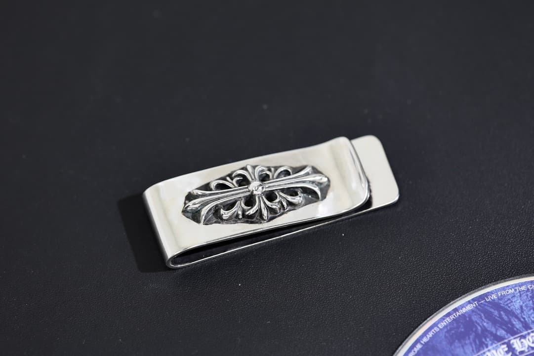 Зажим для денег Chrome Hearts из серебра 925 пробы, вид сверху