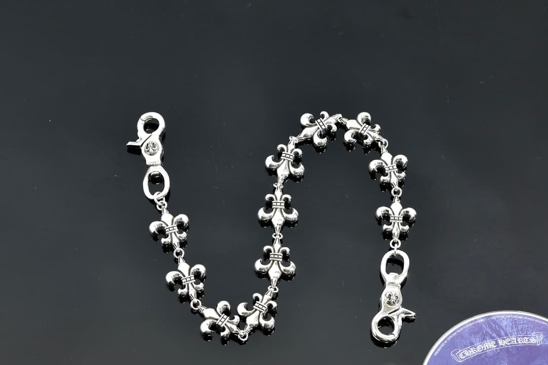 Серебряная цепь Fleur-de-Lis для сумки и брюк