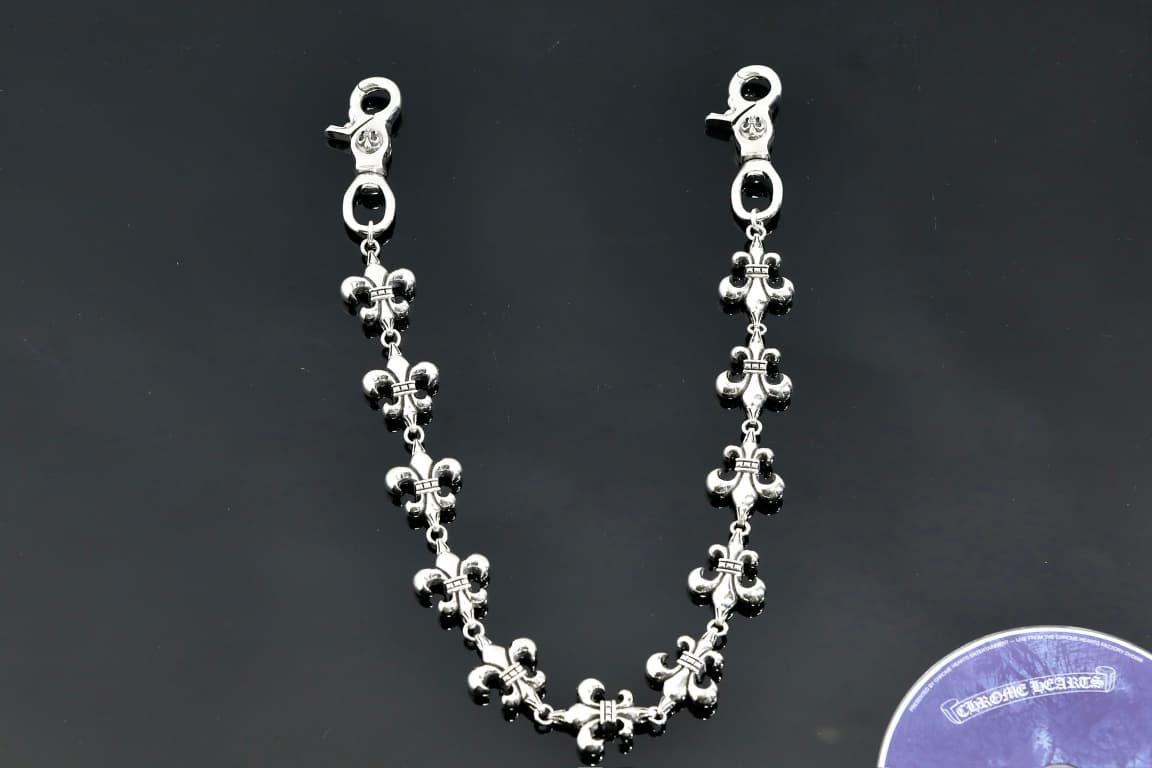 Серебряная цепь Fleur-de-Lis для сумки и брюк