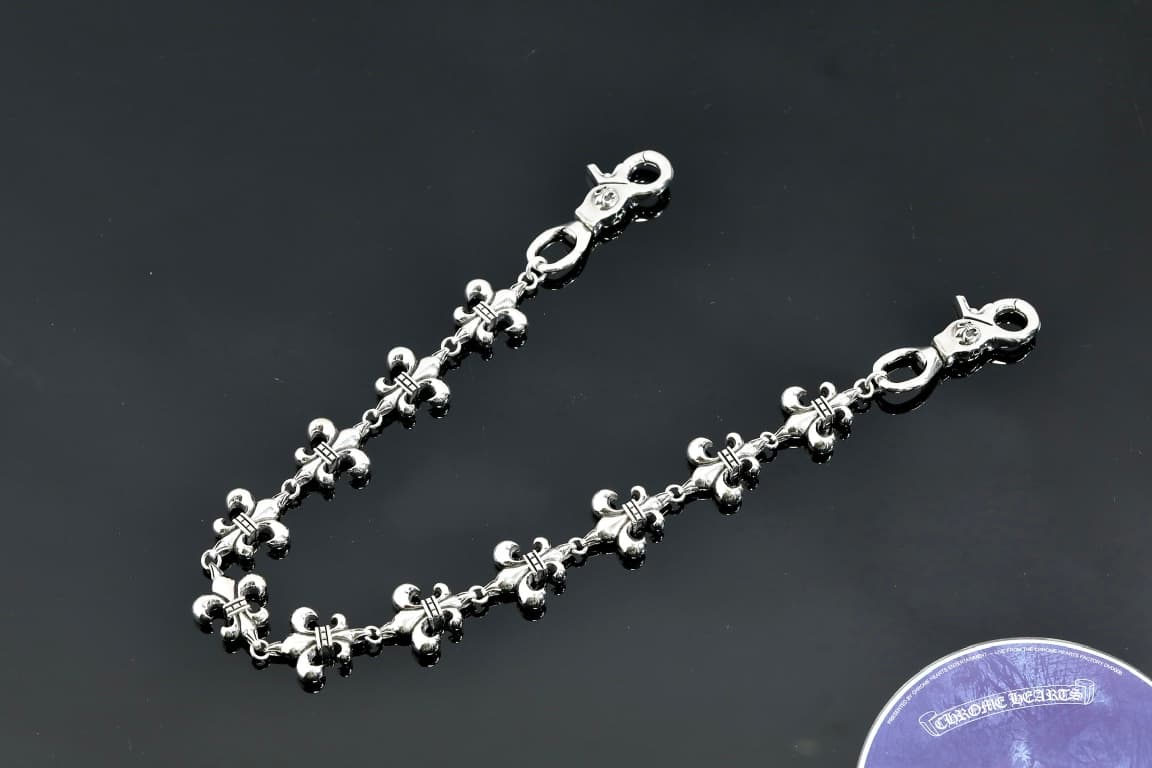 Серебряная цепь Fleur-de-Lis для сумки и брюк