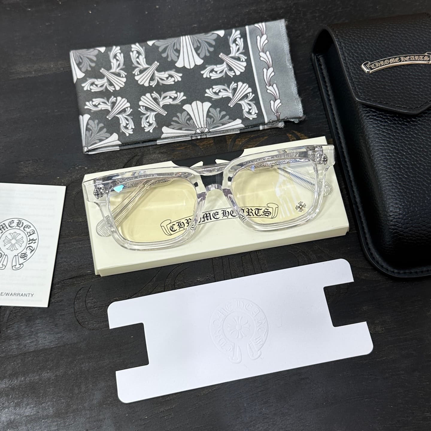 Очки Chrome Hearts AMBIDIXTROUS в прозрачной оправе с чехлом и салфеткой