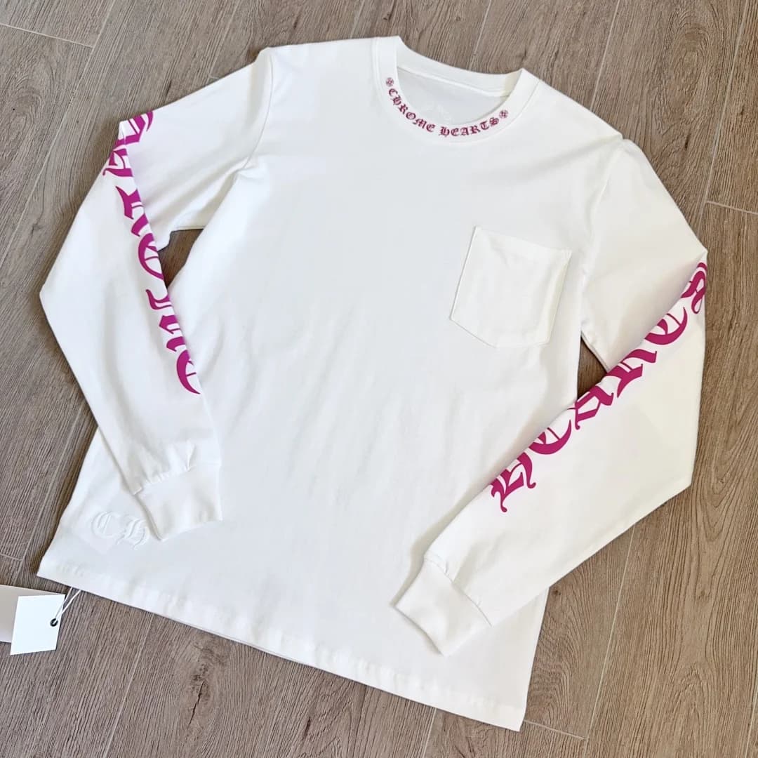 Хлопковый лонгслив Chrome Hearts белого цвета, ракурс