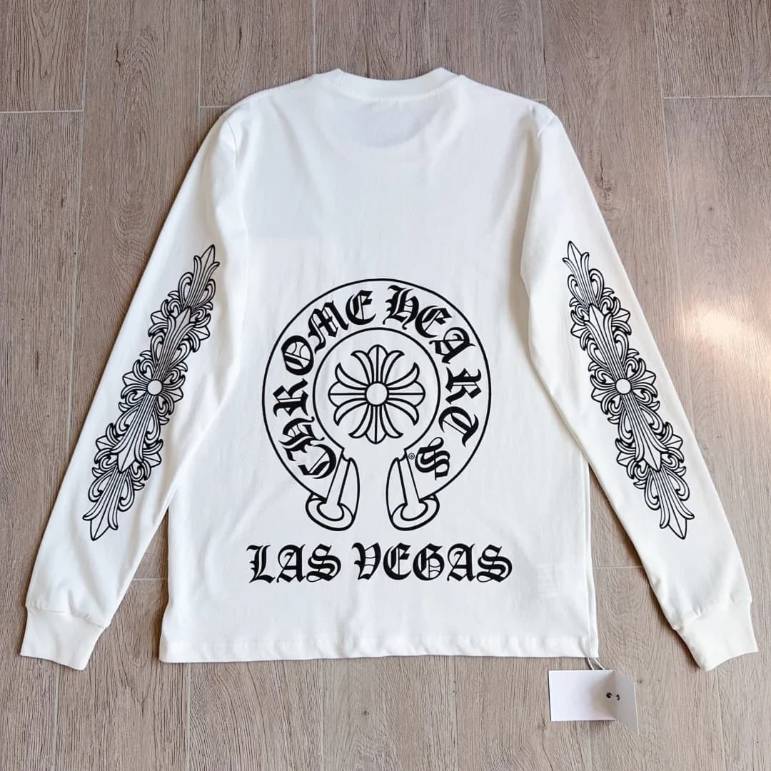 Белый лонгслив Chrome Hearts Las Vegas - вид сзади