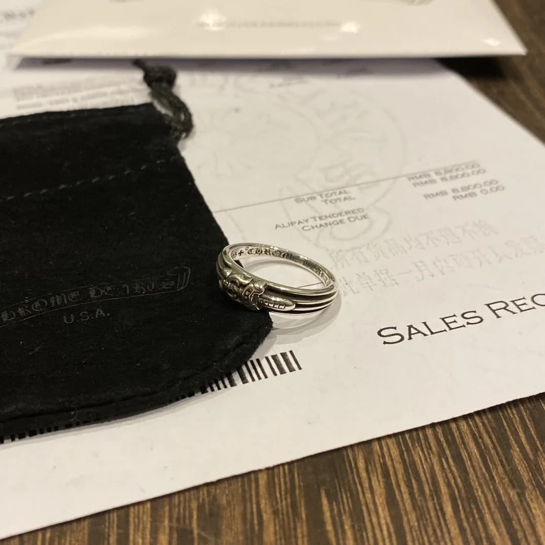 Кольцо Chrome Hearts Dagger с замшевым мешочком и чеком