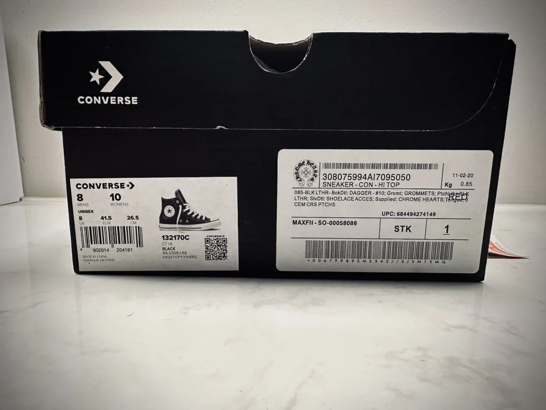 Кеды Chrome Hearts x Converse