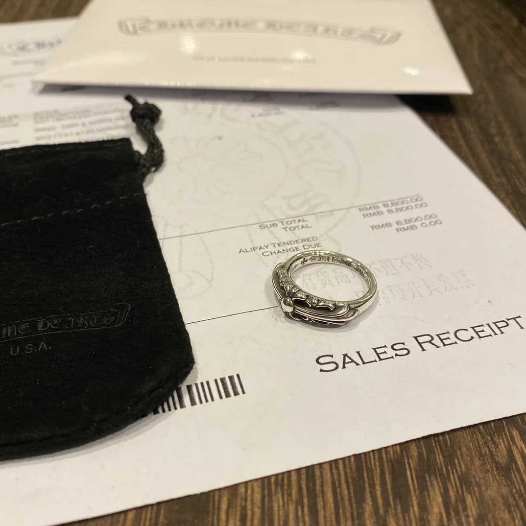 Серебряное кольцо Chrome Hearts с пыльником и квитанцией