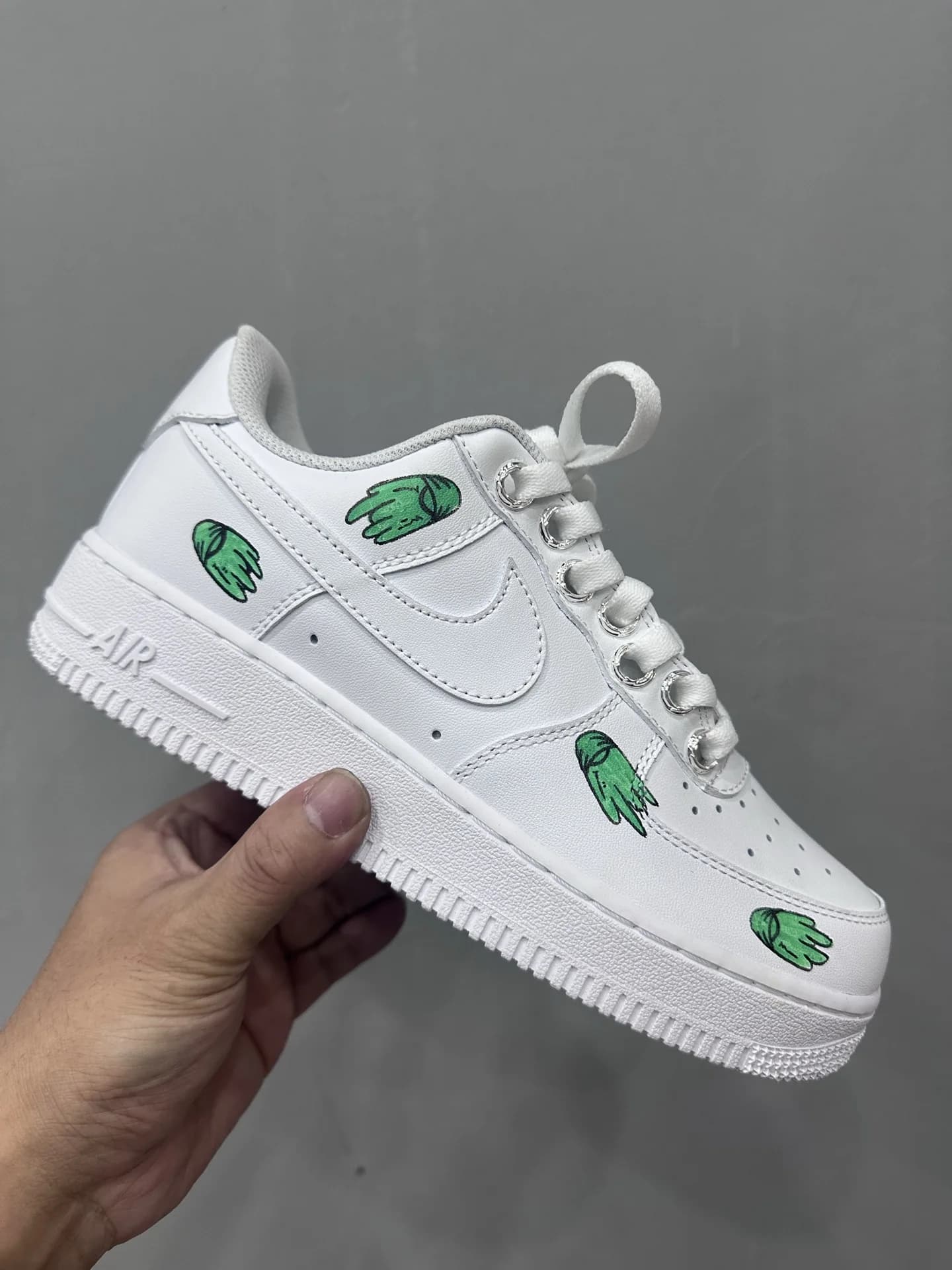 Кроссовки Chrome Hearts x Nike Air Force 1 Matty Boy с зелеными рисунками рук