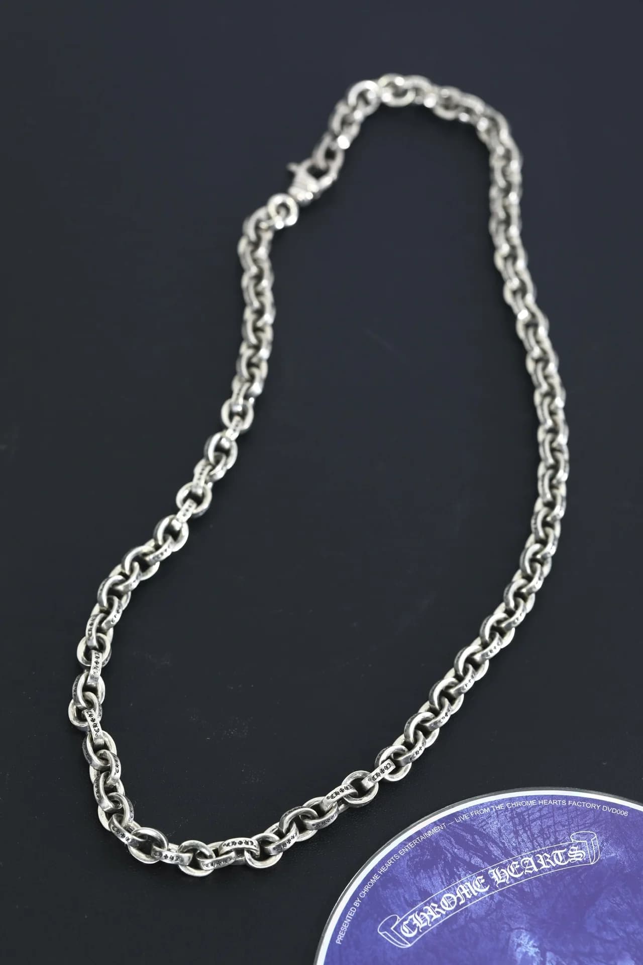 Колье-цепь Chrome Hearts из серебра 925 пробы во всю длину