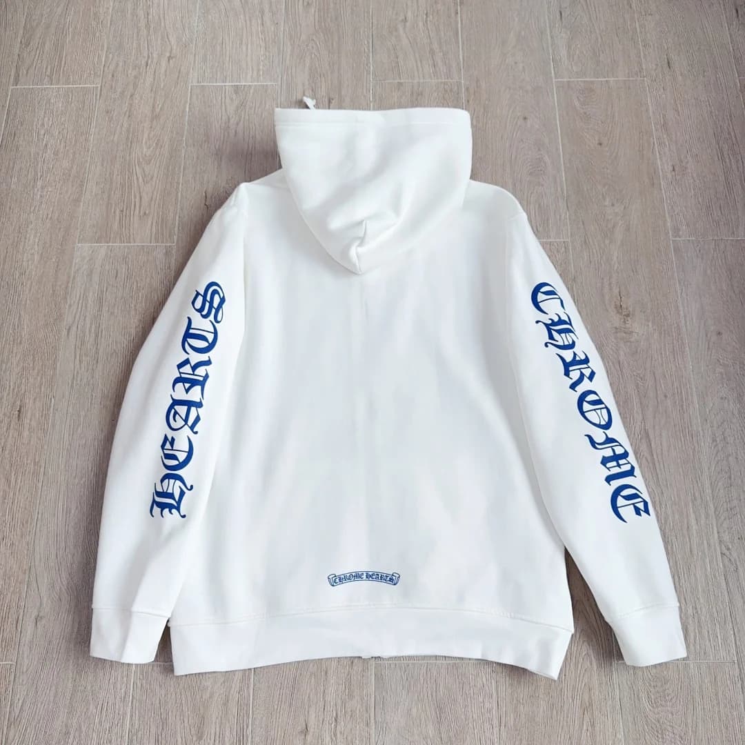 Белое худи Chrome Hearts, вид сзади