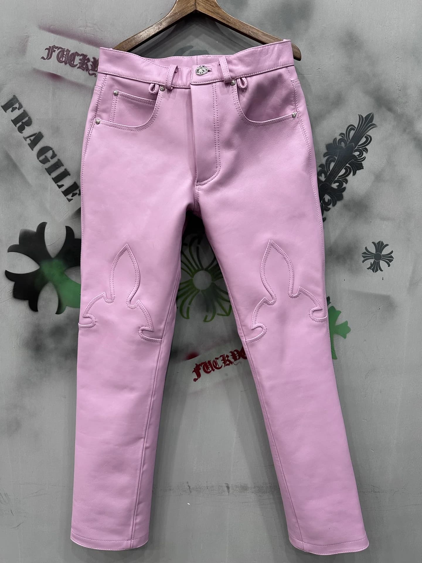 Кожаные брюки Chrome Hearts
