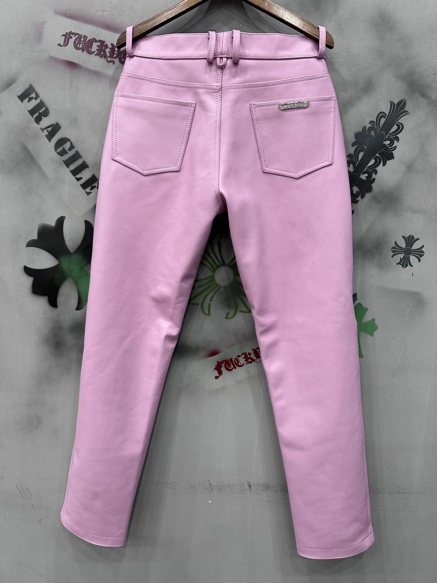 Кожаные брюки Chrome Hearts