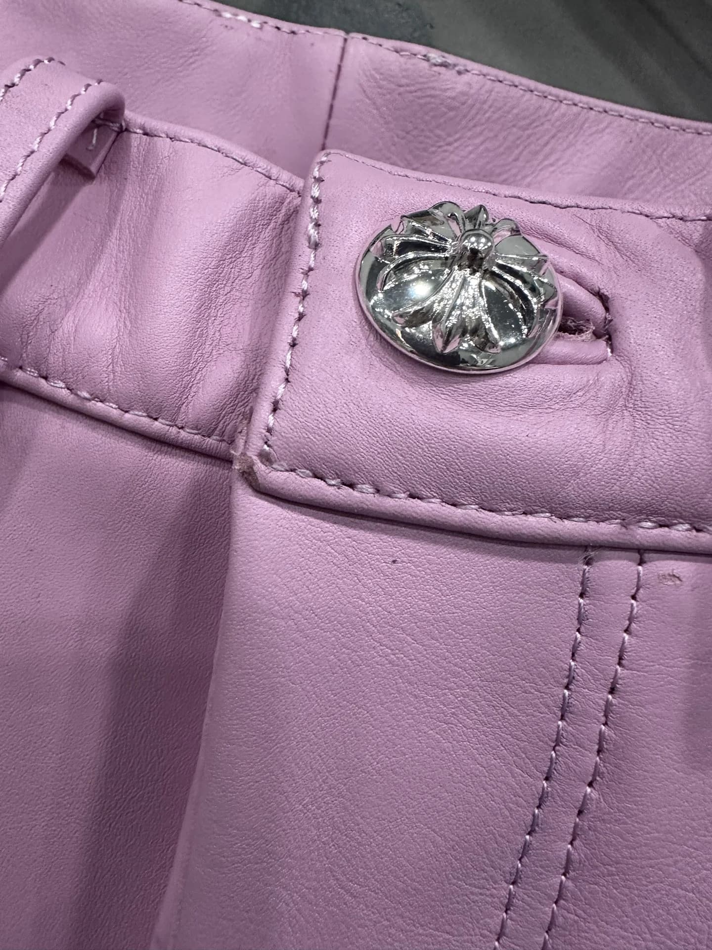 Кожаные брюки Chrome Hearts