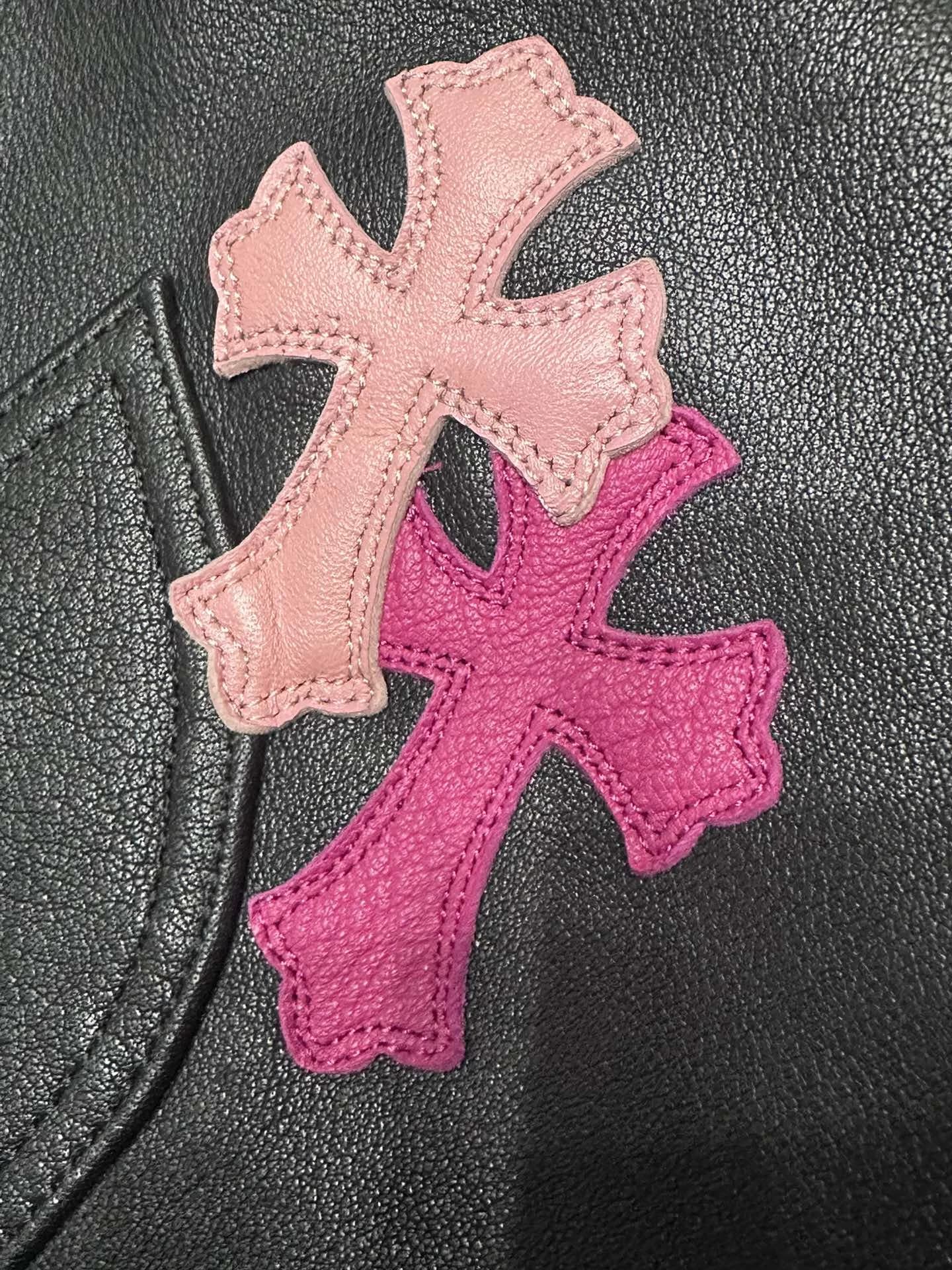 Chrome Hearts Кожаные брюки с нашивками