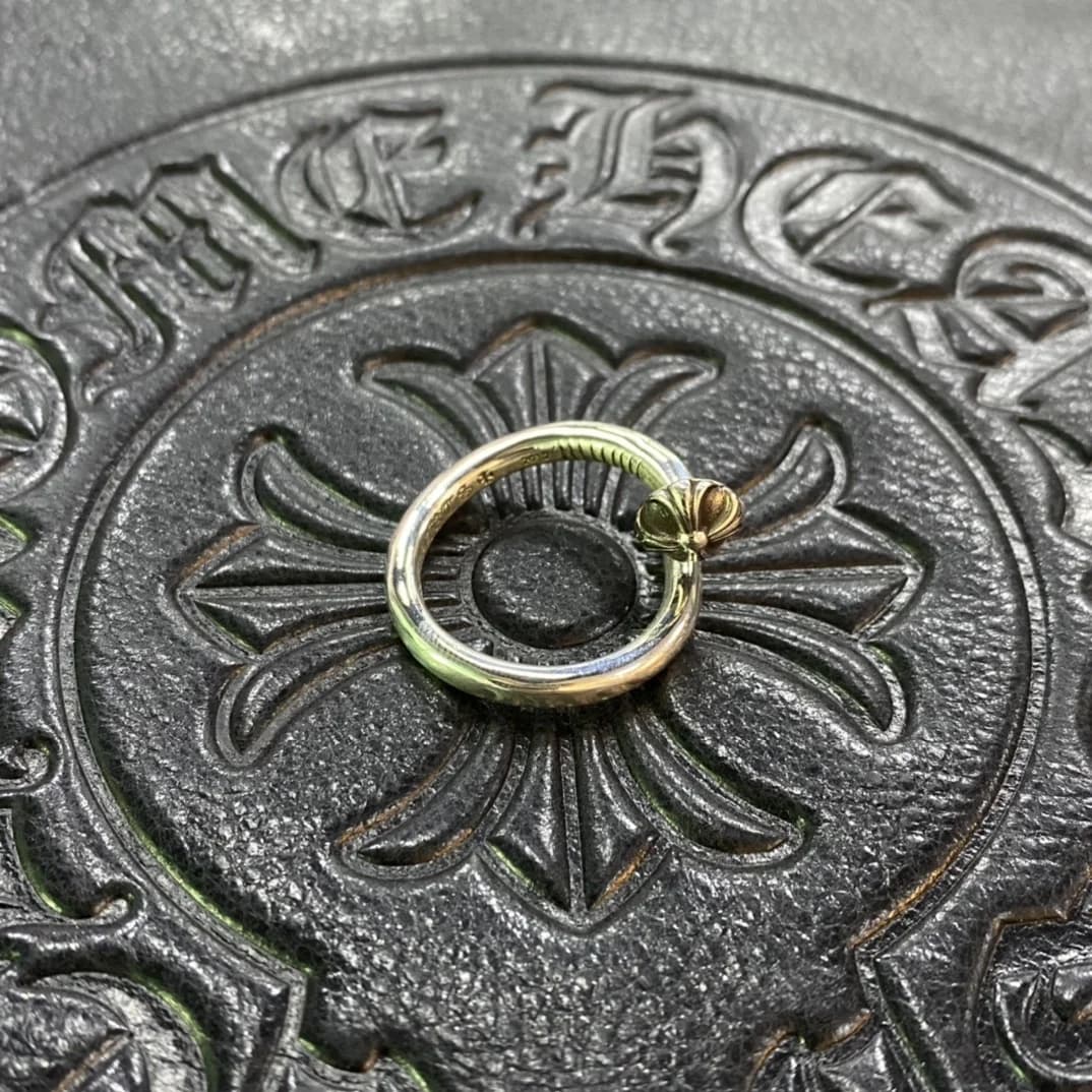 Серебряное кольцо Chrome Hearts Nail с крестом на шляпке гвоздя