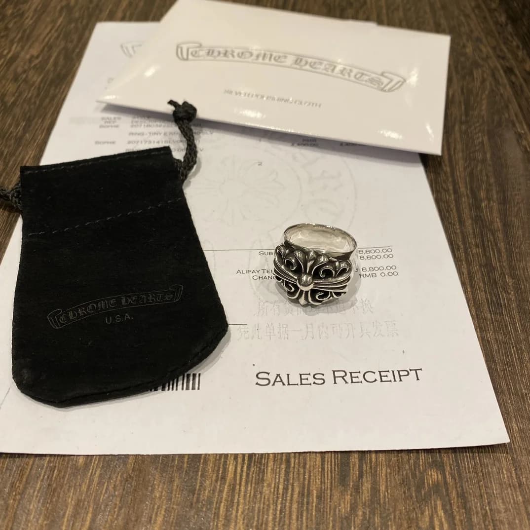 Кольцо Chrome Hearts Keeper в комплекте с замшевым мешочком и документами
