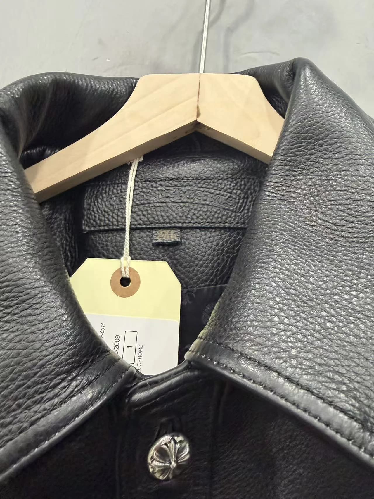 Chrome Hearts Кожаная куртка с нашивками
