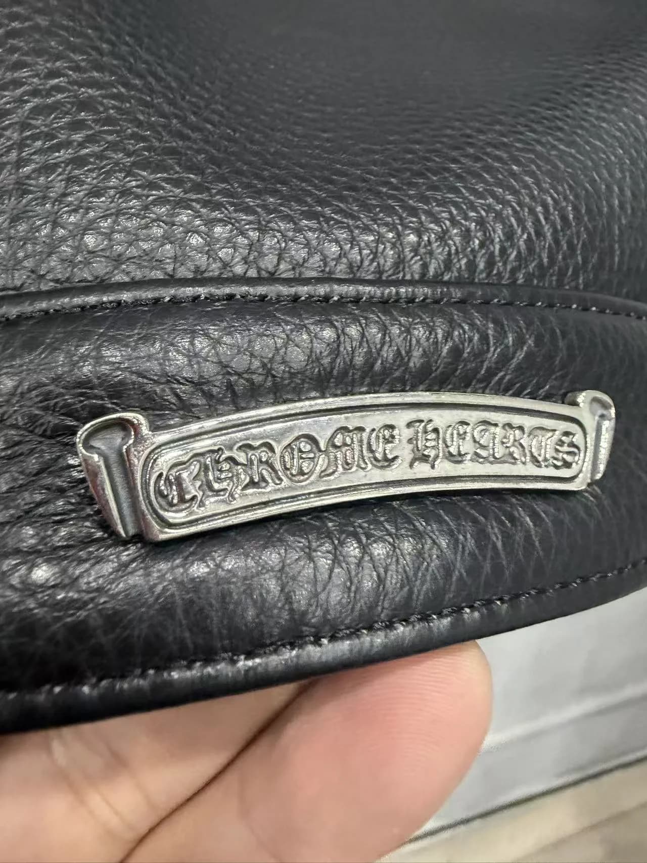 Chrome Hearts Кожаная куртка с нашивками