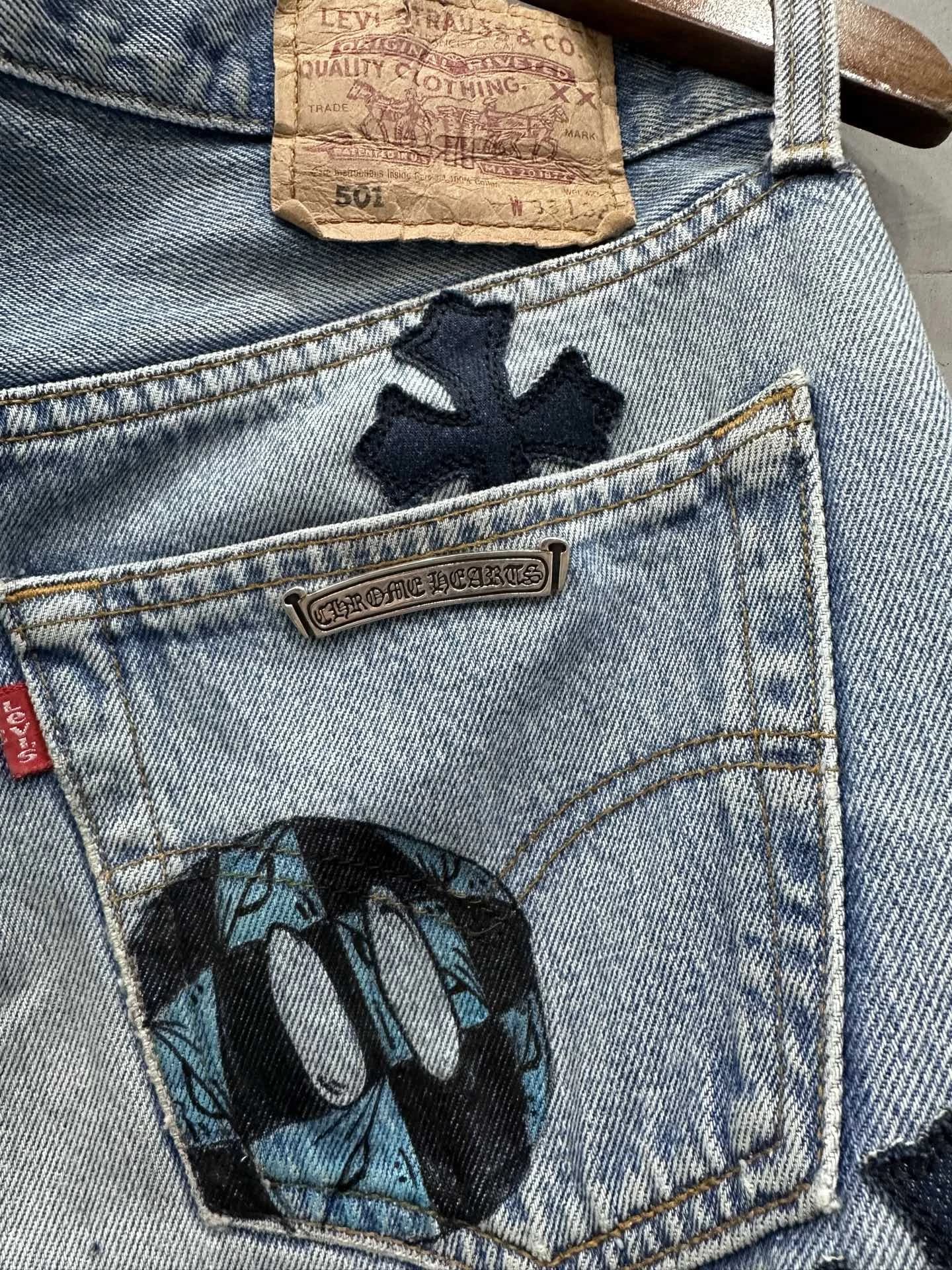 Джинсы Chrome Hearts x Levi's 501 Vintage Custom