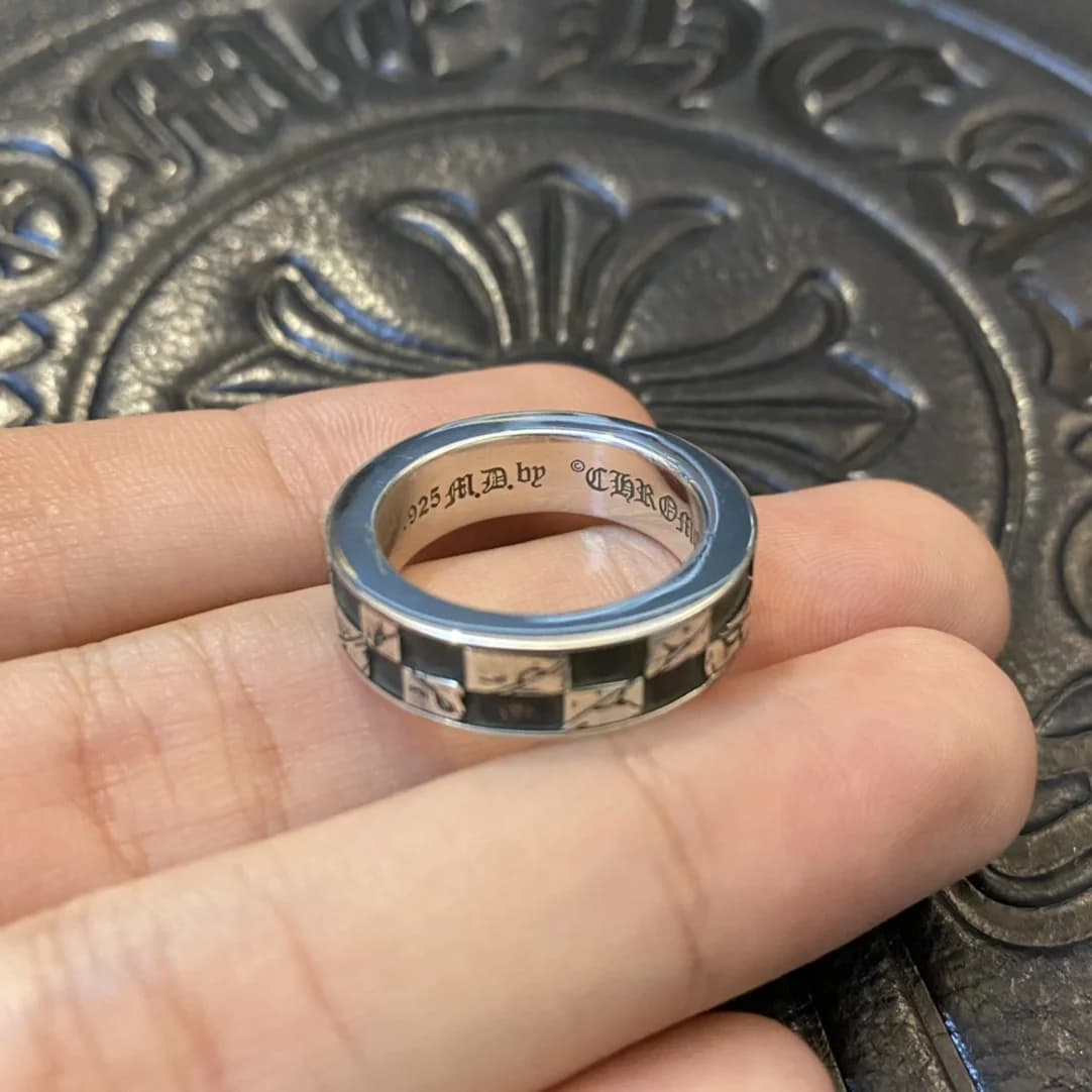 Внутренняя гравировка серебряного кольца Chrome Hearts Matty Boy 6mm