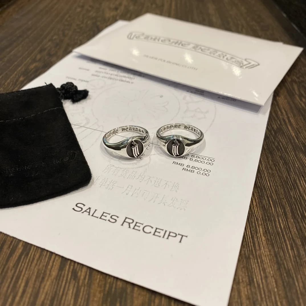 Кольца Chrome Hearts 3RS Signet с чеком покупки и фирменным мешочком