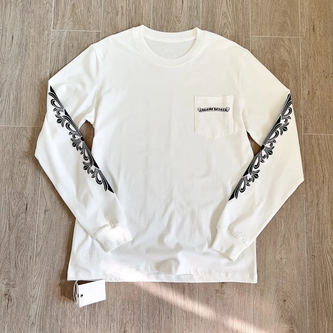 Белый лонгслив Chrome Hearts Aspen Matty Boy, вид спереди