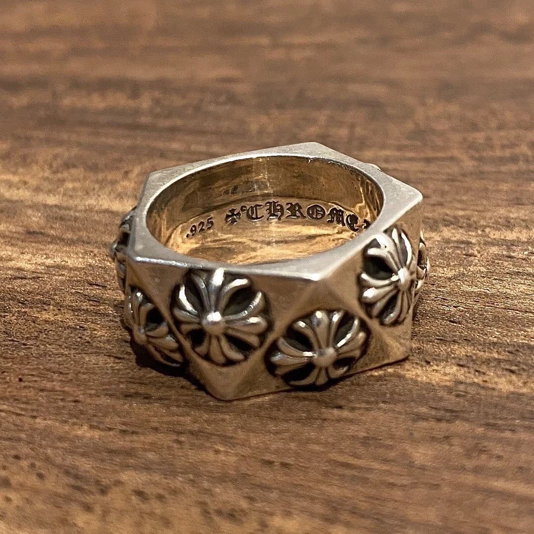 Кольцо Chrome Hearts Pentagon из серебра 925 пробы с клеймом бренда