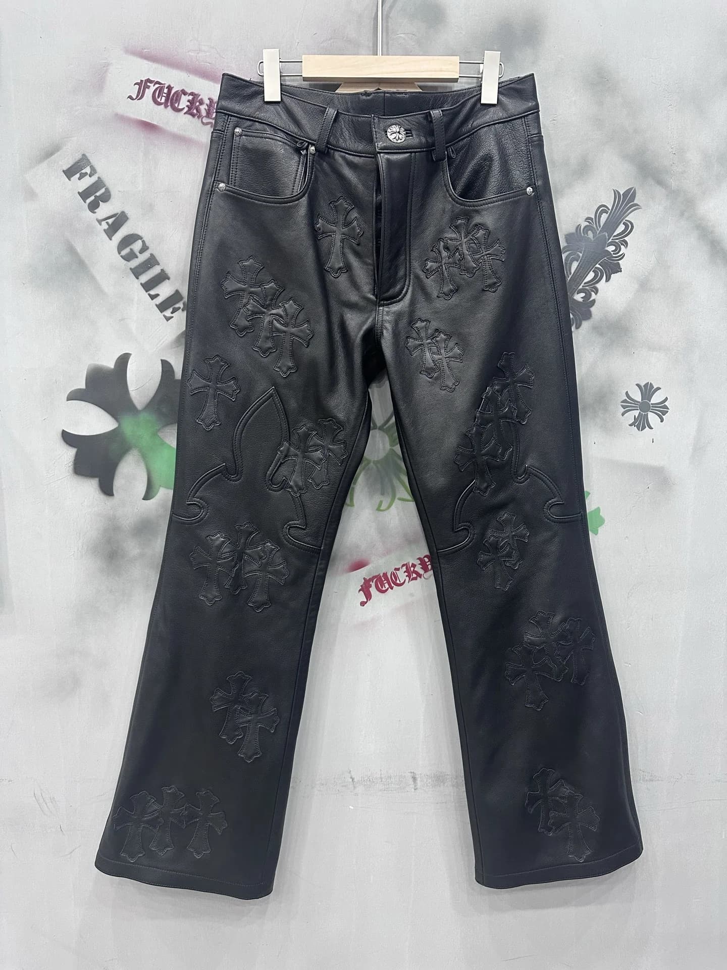 Chrome Hearts кожаные брюки