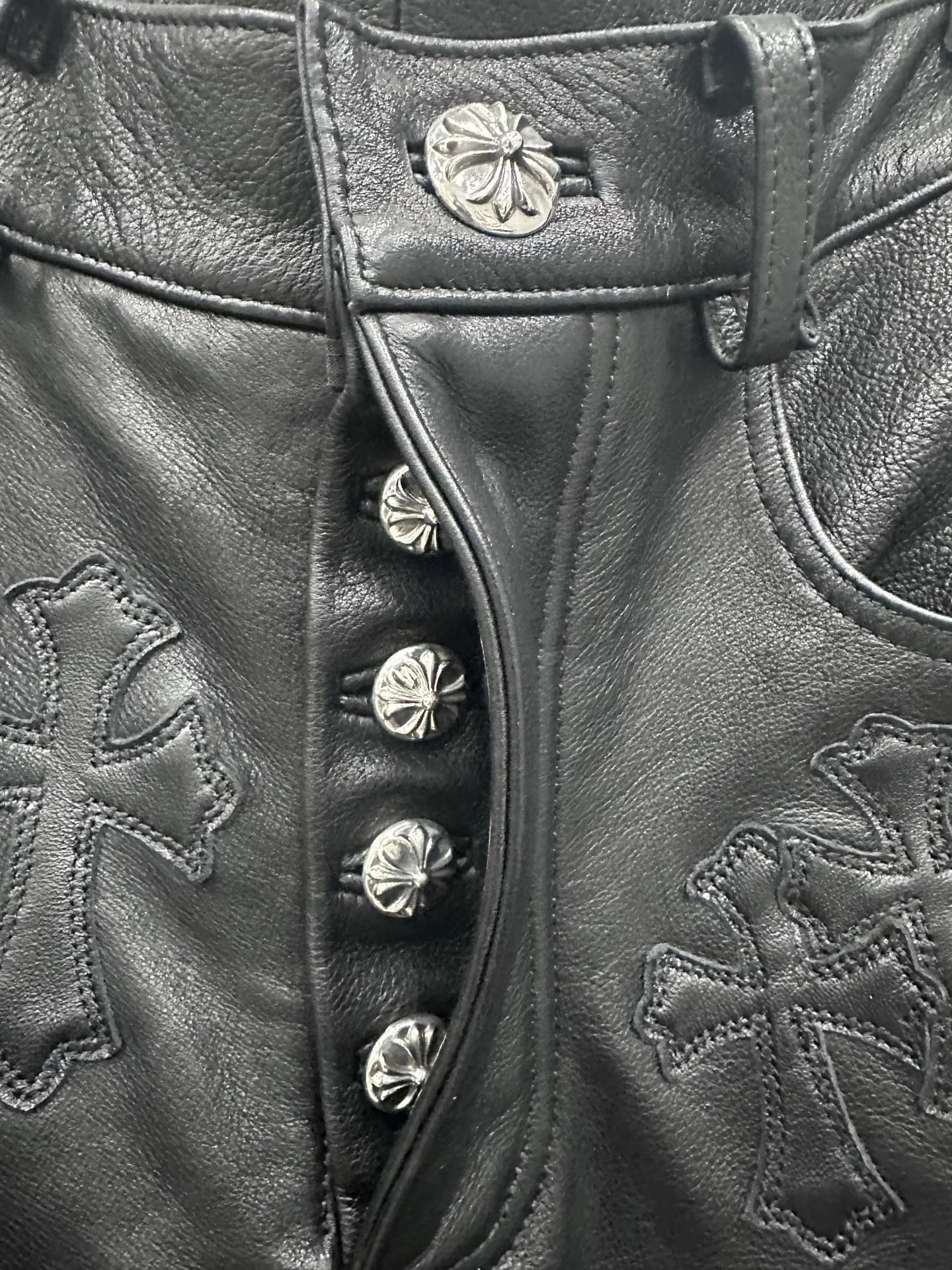 Chrome Hearts кожаные брюки