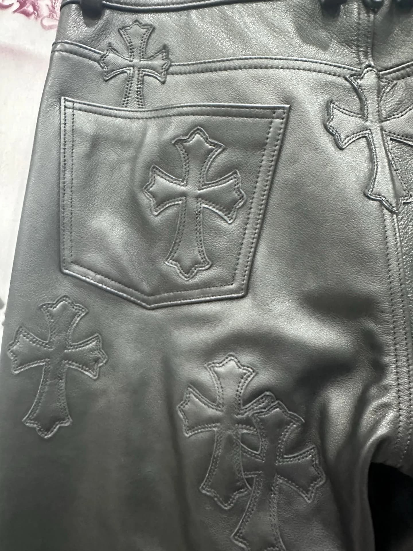Chrome Hearts кожаные брюки