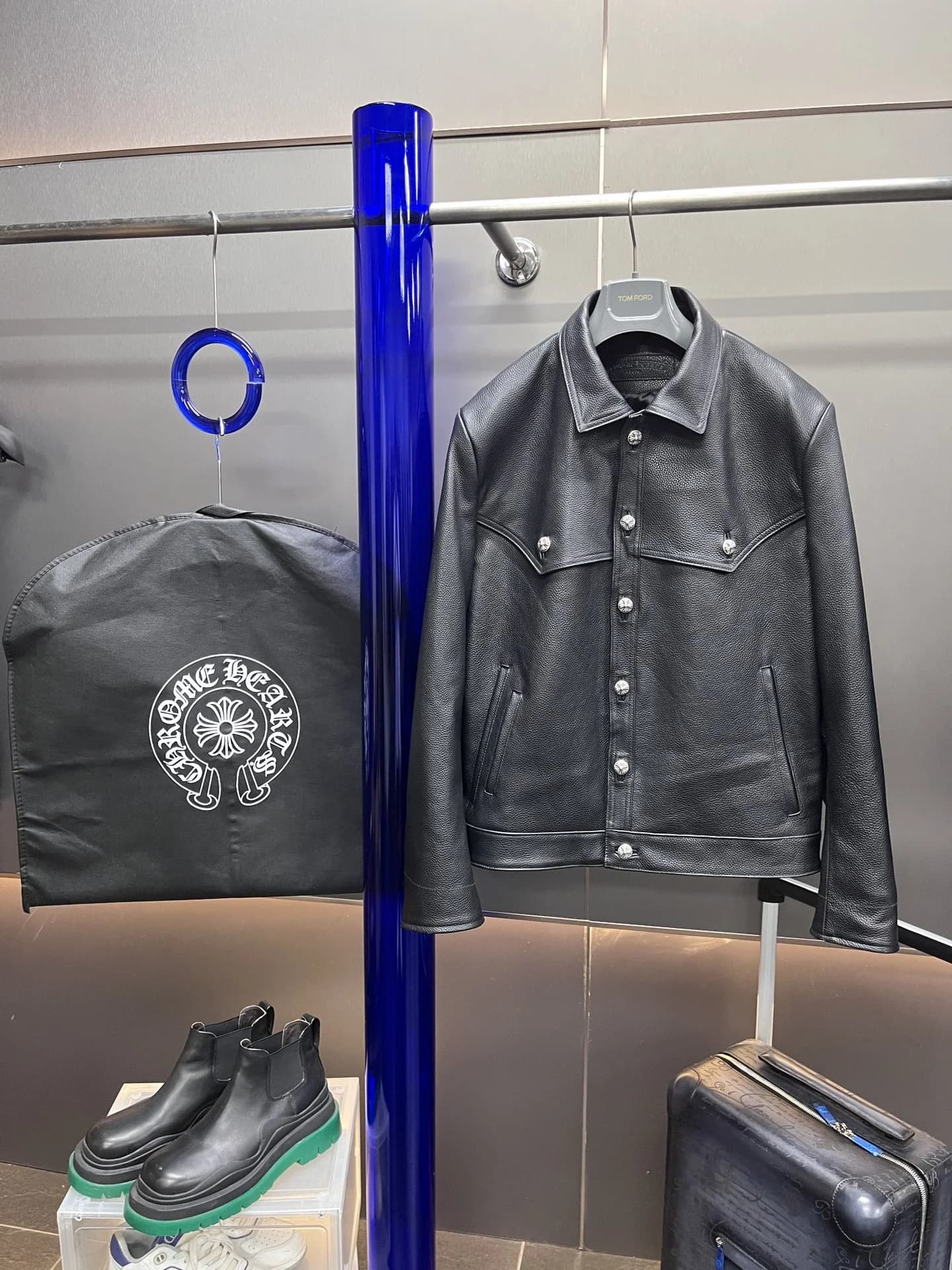 Кожаная куртка Chrome Hearts