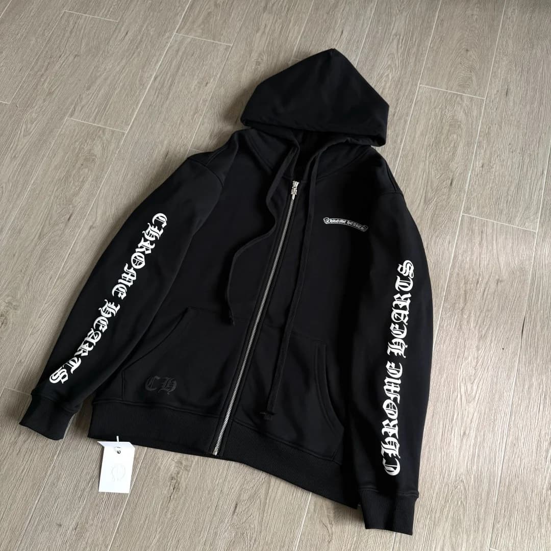 Черная толстовка Chrome Hearts на молнии