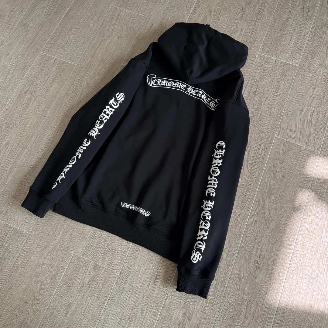 Толстовка Chrome Hearts с капюшоном и принтом на спине
